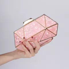 Saco De Noite De Diamante De Metal Acrílico Para Mulheres, Bolsa De Ombro De Corrente, Bolsa Crossbody, Bolsa De Designer De Luxo, Embreagem De Festa, Sacos De Jantar, Novo - loja online
