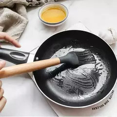 Imagem do Conjunto De Panelas De Silicone Antiaderente, Utensílios De Cozinha, Espátula, Pá, Batedores De Ovo, Cabo De Madeira, Ferramenta De Cozinha, Utensílios De Cozinha, 12Pcs
