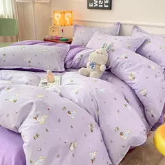 Imagem do Ins Floral Bedding Set with Duvet Cover, folha plana, fronhas, sem enchimento, Full Queen Size, Hotel, Home, Soft Bed Linens, Novo, Verão