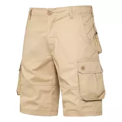Shorts de praia largas para homens, macacão de bolso múltiplo, calça níquel confortável de algodão para o verão, esportes casuais ao ar livre - loja online