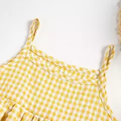Macacão xadrez sem mangas para bebês, macacão recém-nascido, roupa de uma peça infantil, verão - comprar online