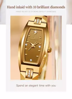 OLEVS-Mulheres Rose Gold Quartz Relógios De Pulso, Senhoras Relógios De Diamante, Pulseira De Aço De Tungstênio, Impermeável, Nobre, 5501 - Wolf Magazine