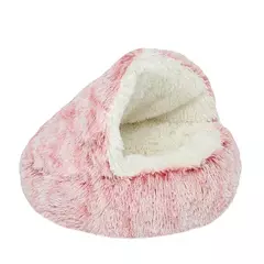Cama para gatos de estimação, almofada redonda de pelúcia, casa 2 em 1, cesta quente para gatos, saco de dormir para animais de estimação, ninho de gato, canil para cama de cachorro pequeno - Wolf Magazine