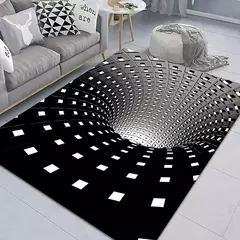 3D Vortex Ilusão Tapete para Sala de Estar, Decorações Home, Sofá Mesa Tapetes Grande Área, Bedside Foot Mat Quarto, Não-Slip Capacho - loja online