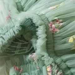 Vestido de malha bordado feminino, Alça de fada, Asas de arco traseiro, Princesa, Aniversário, Doces Bebés, Verão - Wolf Magazine