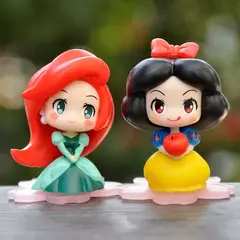 9 Pçs/set Q Versão Princesa Mini Figura 5-6cm Ariel Alice Branca de Neve Belle Jasmine Personagem de Desenho Animado Ornamentos Decoração - Wolf Magazine