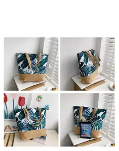 Bolsa de lona dobrável para mulheres, impressão de flores, grafite, bolsa de ombro, casual, tamanho grande, moda feminina - loja online