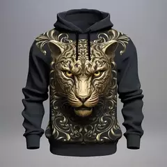 Moletom com capuz dragão estampado em 3D, pulôver casual, moletom de rua, roupas masculinas grandes, nova moda, outono e inverno - Wolf Magazine