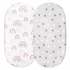 Gllquen-Lençol de Berço para Meninos e Meninas, Lençóis de Colchão Berço, Respirável, Elástico, Berço de Viagem, Pacote 2