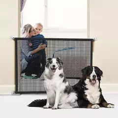 Cerca para cães de estimação, portátil, respirável, rede de segurança, isolamento doméstico, sem perfuração, porta de cachorro, isolamento protetor, gancho para bebê, cerca - loja online