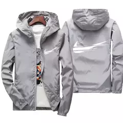 Jaqueta impermeável com capuz masculino, blusão, outwear masculino, streetwear casual, roupas da moda, primavera, outono, 2024