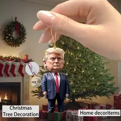 Natal acrílico pendurado ornamento para carro e árvore, pingente dos desenhos animados engraçados, Trump-Inspirado, presente perfeito do feriado, 1pc - comprar online