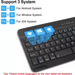 Mini teclado sem fio do bluetooth, recarregável, para o portátil, tabuleta, telefone, ipad, andróide, ios, janelas - loja online