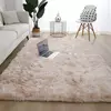 Tapete De Lã De Seda Tie-Dye Tapete De Quarto Espessado Cabelo Comprido Cobertor De Cama De Janela, Simples Ins Vento, Cor sólida, Sala De Estar, Atacado
