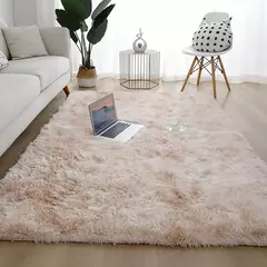 Tapete De Lã De Seda Tie-Dye Tapete De Quarto Espessado Cabelo Comprido Cobertor De Cama De Janela, Simples Ins Vento, Cor sólida, Sala De Estar, Atacado