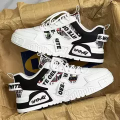 Sapatilhas de skate de couro masculinas, sapatos casuais, esportes de corrida ao ar livre, caminhada, tênis, designer de plataformas, verão - loja online