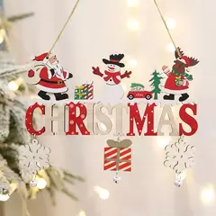Imagem do Papai Noel enfeites de madeira pendurados, decorações de Natal para porta de casa, pingentes de árvores, feliz natal, ano novo, 2022, gnome