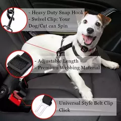 Imagem do Cinto de segurança para carro e gato, acessórios para cães, arnês ajustável, trela de chumbo, clipe de viagem pequeno e médio, coleira para cachorro, itens para animais de estimação