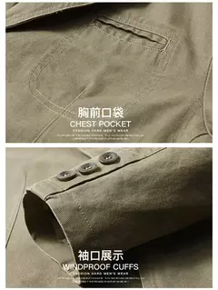 Roupas masculinas de outono, jaqueta de negócios americana e europeia nova, terno casual, casaco elegante com gola, algodão, ao ar livre - comprar online
