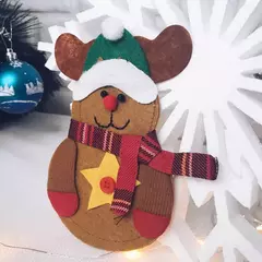 Imagem do Natal Cutelaria Saco do bolso, faca, garfo, titulares de talheres, Dinner Table Ornamentos, Navidad Decorações, Natal Noel, 4 pcs, 8pcs