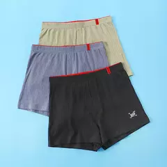 3 unidades/pacote 100% algodão calças de pijama para 45-95kg respirável boxers e cuecas alta conforto elástico sólido adulto pijamas shorts