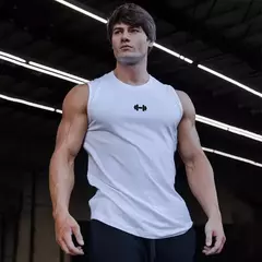 Algodão sem mangas masculino correndo coletes esportivos, camisas de treino, tops de musculação de ginástica, roupas respiráveis musculares fitness, verão - loja online