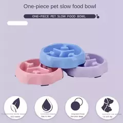Suprimentos para animais de estimação cor alimentador lento tigela de gato anti-asfixia plástico cão quebra-cabeça tigela de comida, bacia de água do cão para alívio da ansiedade