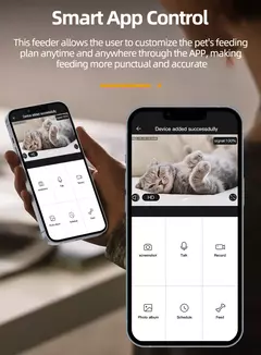 Rojoeco alimentador automático para gatos, com câmera de vídeo, dispensador de comida para gatos, gravador de voz inteligente para animais de estimação, controle remoto, alimentador automático para cães e gatos - comprar online