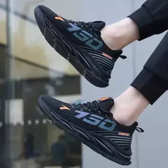 Imagem do Calçado esportivo masculino casual de malha leve, respirável, legal, correndo, sola macia, confortável, antiderrapante, moda masculina, verão