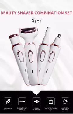 Depilador elétrico indolor para mulheres, biquíni, sobrancelha, nariz, senhora aparador, remoção facial do cabelo, cara, corpo, Shaver fêmea, Depilator, 4 em 1 - Wolf Magazine
