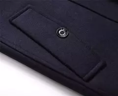 Inverno masculino casacos de lã moda engrossar meados de comprimento trench sólido turn down collar quente outerwear negócios casual lã casaco masculino - Wolf Magazine