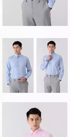 Camisa de negócios de cor sólida masculina, Moda formal, Fino, Clássico, Básico, Casual, Fino, Branco, Manga comprida, Social, Roupas de marca, Novo na internet
