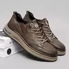 Mocassins de couro genuíno para homens, sapatos casuais, marca de luxo, sapatilhas flats, cordões, Oxford, conforto, sapatos de corrida ao ar livre, alta qualidade