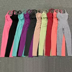 Macacão de exercício Lycra para mulheres, roupa ativa, conjunto de ioga, legging, roupa de treino, roupas esportivas, academia, feminino, 2022, almofada - loja online