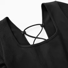 Imagem do Macacões de uma peça femininos de manga comprida macacão esportivo roupas de ginástica alta elástica ciclismo musculação bodysuit feminino