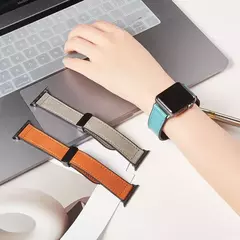Pulseira magnética, iWatch Series 9, 8, 7, SE, 6, 5, 4, 3, 49mm, pulseira de silicone e couro para Apple Watch, Ultra Band, 41 milímetros, 40 milímetros, 44 milímetros, 42 milímetros - loja online