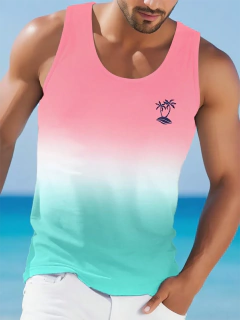 Camisola regata com estampa em peixe estilo havaiano masculina, camiseta sem mangas, moda casual diária, festa à beira-mar, verão - Wolf Magazine