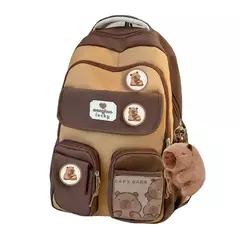 Grande Capacidade Capybara Schoolbag, alça ajustável, mochila versátil, saco de computador impermeável, estudante bonito