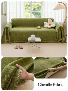 YanYangTian-Chenille toalha de sofá para sala de estar, sofá com borda de borla, almofada waffle, estilo francês, decoração de casa - loja online