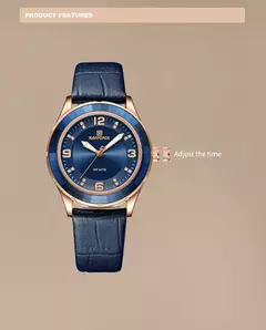 NAVIFORCE-Relógio de couro simples feminino, relógios de pulso casuais, relógio de quartzo feminino, original, nova moda