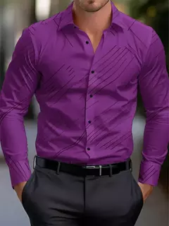 Camisa casual padrão meteoro de colarinho de botão masculino, macio e confortável blusa esportiva, tamanho XS-6XL, moda, novo na internet