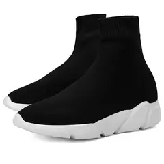 Sapatos pretos de meias altas para homens e mulheres, Sapatos esportivos de casais respiráveis, tênis de plataforma confortável, tênis casual para homens, venda quente - Wolf Magazine
