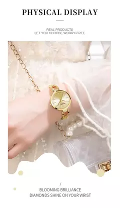 Curren-Relógio de luxo para mulheres, alta qualidade, diamante, senhoras, quartzo, impermeável, aço inoxidável, caixa incluída