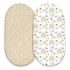 Gllquen-Lençol de Berço para Meninos e Meninas, Lençóis de Colchão Berço, Respirável, Elástico, Berço de Viagem, Pacote 2 - loja online