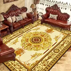 Ouro luxuoso grandes tapetes para sala de estar, Europa e América, Villa Hall d na internet