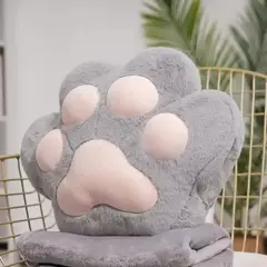 Imagem do Bonito gato pata dupla finalidade escritório nap mão mais quente travesseiro cobertor do carro calor consolador macio material de pelúcia decoração para casa almofada