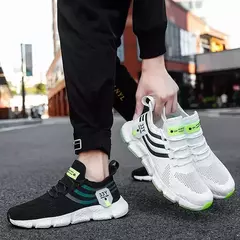 Sapatilhas esportivas de malha leve respirável masculina, tênis casual ao ar livre, tênis preto, corrida atlética, tênis para caminhada - comprar online