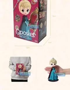 Bandai original qposket disney princesa modelo colecionável congelado elsa anna coroação estilo figura de ação brinquedos presente para crianças - loja online