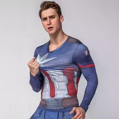 Rashguard super t-camisa masculina de manga longa compressão apertado fitness gym esportes impressão digital correndo agasalho herói jerseys - loja online