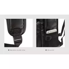 Imagem do Mochila Escolar de Couro Impermeável para Homens, Bolsa de Viagem, Laptop, Livro Casual de Alta Qualidade, Marca Moda